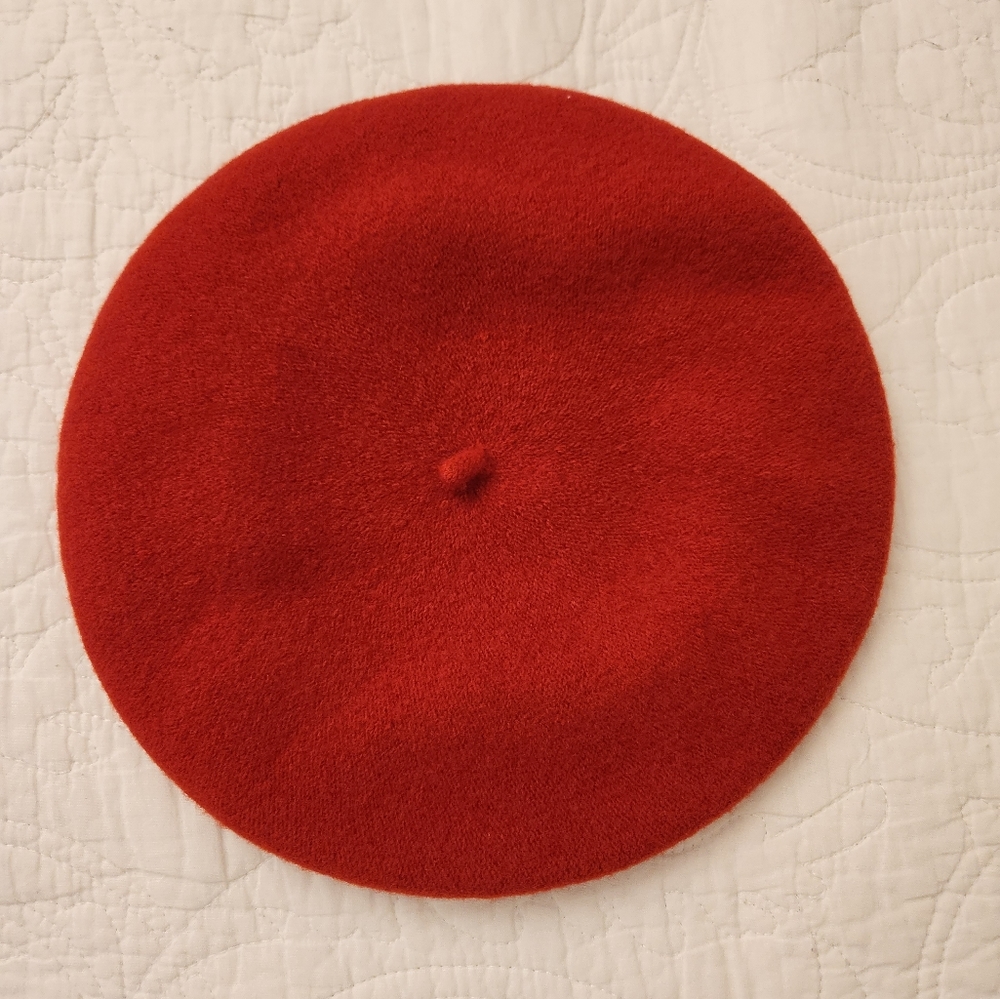 Red, Beret Hat, 11"